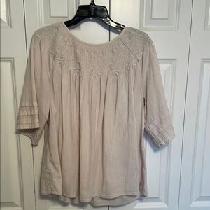 J. Jill Beige Pleated Relaxed Blouse